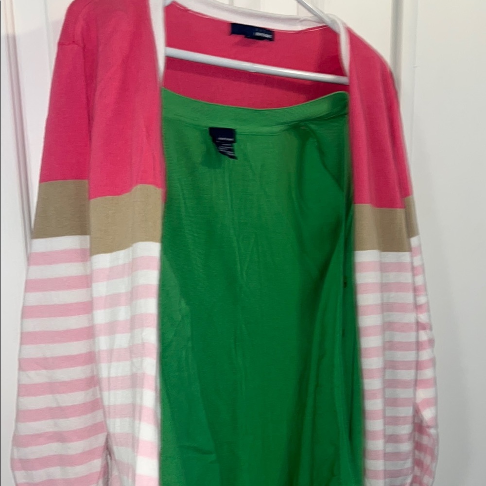 2 Basic Editions Colorful Women's Cardigans! In new condition, springtime vibes!
